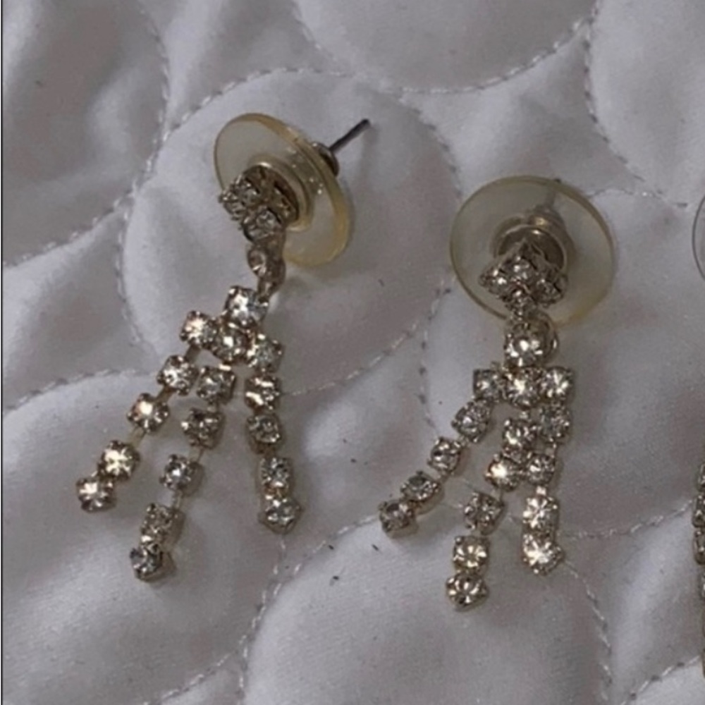 Women one size Silver and crystal beads earrings set jewelry earring crystals